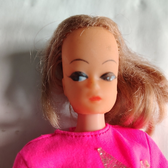 Vintage Blonde Hair Doll Pink Rock Shirt Blue Maxi Skirt Hong Kong Unbranded - Picture 8 of 16